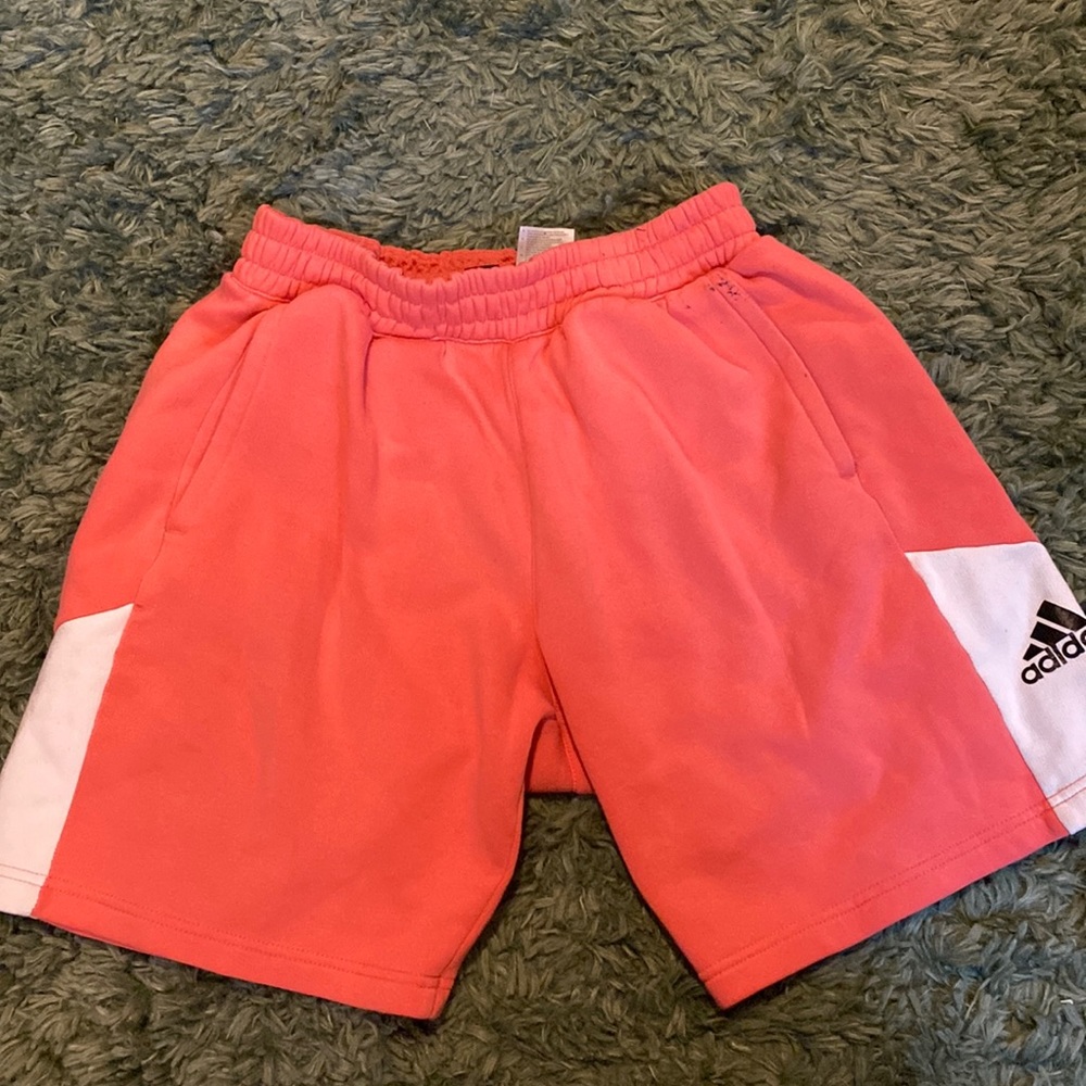 Pink Adidas sweat shorts